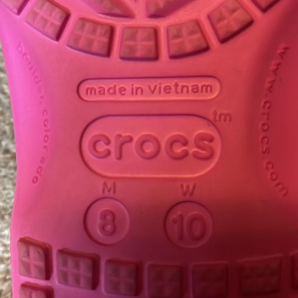 Pink Crocs  -- Women size 10 / Men size 8 - Picture 2 of 3